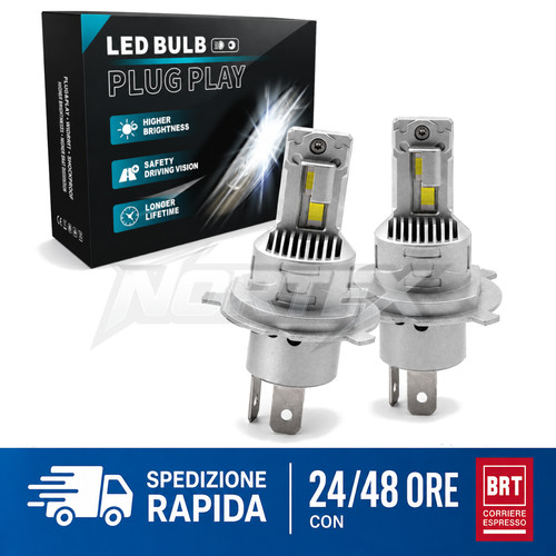 Kit led 100w luce - h4, bianca
