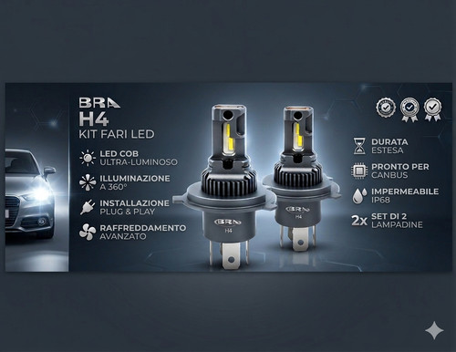 Lampadine led bra xh04oem - bra, h4