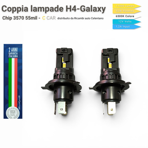 Coppia lampade led galaxy - coppia, h4