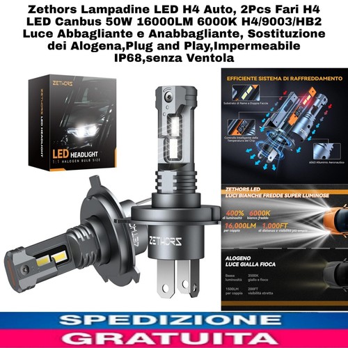 Lampadine led auto 2pz - h4, fari
